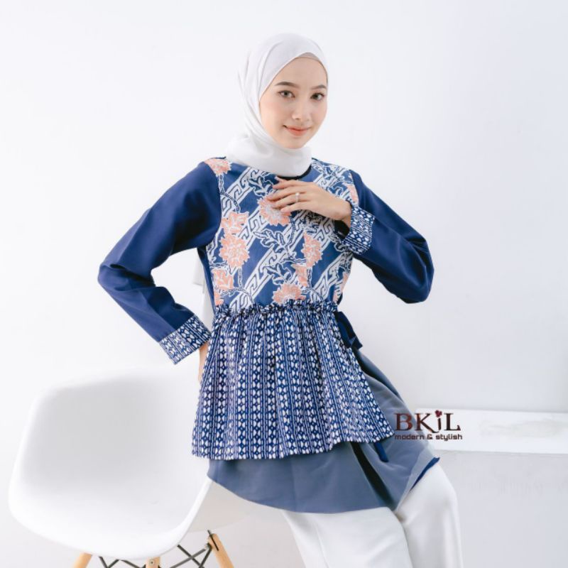 Blouse Batik Jumbo XXL 112 | Atasan Batik Kerja | Blouse Batik Busui