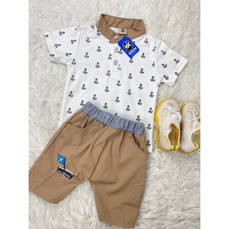 STELAN ANAK MOTIF JANGKAR 1-4 TAHUN-Putih