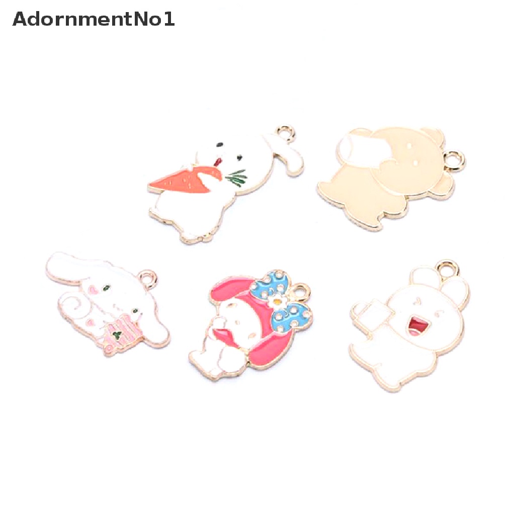 (AdornmentNo1) 10pcs / Set Liontin Enamel Motif Kartun Kelinci / Beruang Untuk Aksesoris Perhiasan DIY