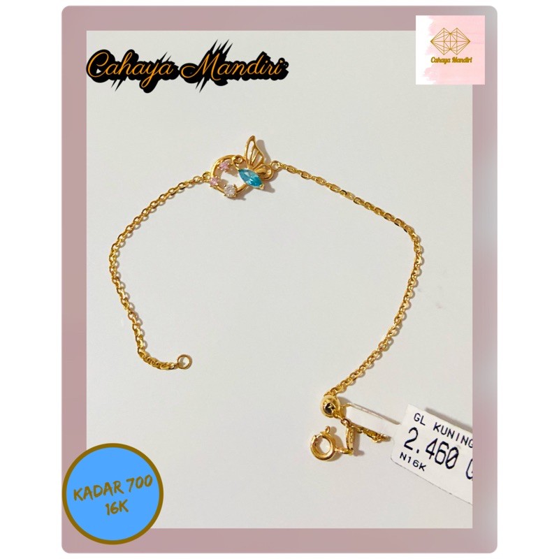 Gelang Serut Emas Kadar 700 (16K) Berat +/- 2,47 Gram