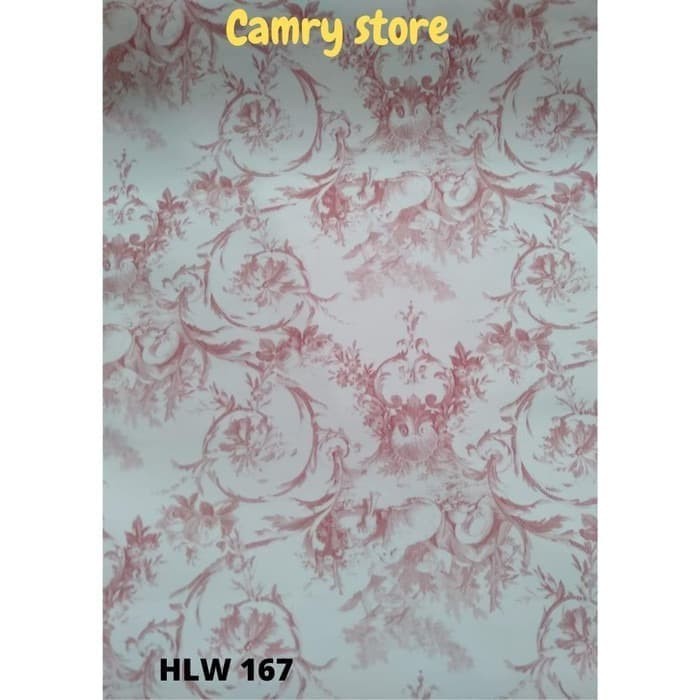 WALLPAPER STICKER DINDING BATIK ULIR MERAH