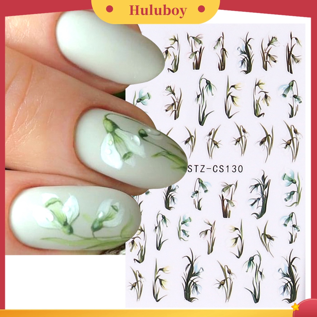 Huluboy Huluboy♡ Stiker Kuku Bahan Kertas Gaya Perancis Untuk Dekorasi Nail Art Wanita