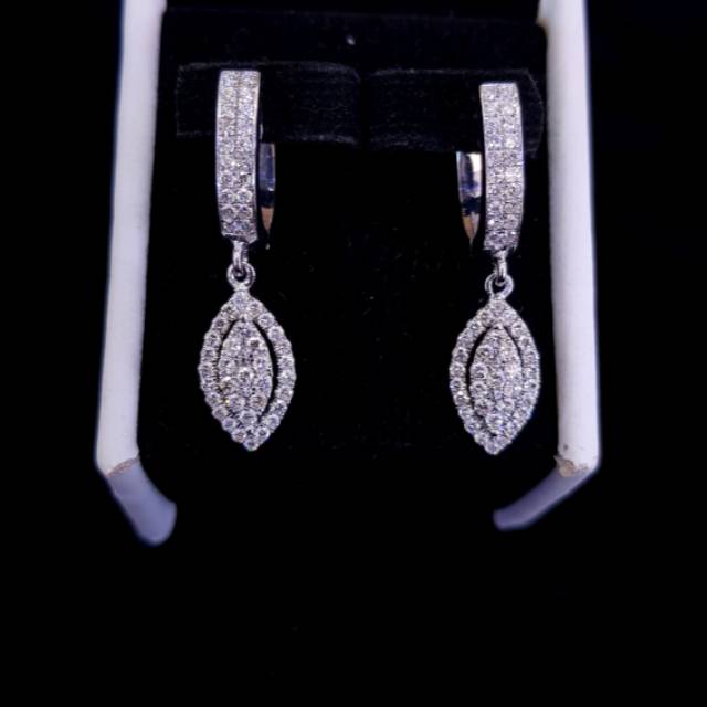 Anting emas putih berlian eropa model baru
