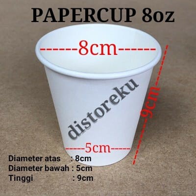 isi 50pcs Gelas Kertas PUTIH Foam Paper Cup 8oz POLOS Hot Coffe Kopi Teh Panas TANPA TUTUP