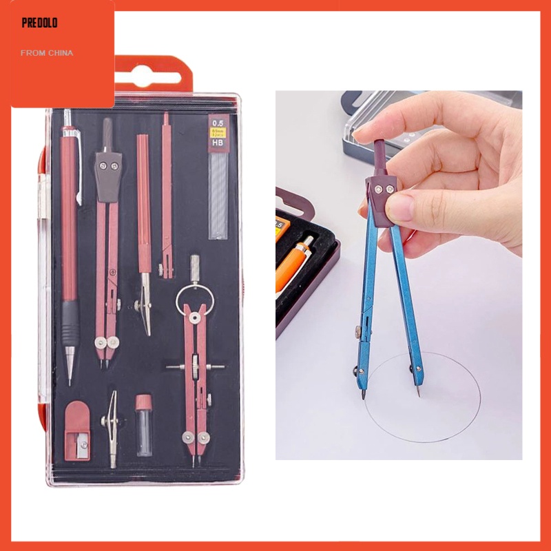 [In Stock] 9PCS Professional Drawing Compass Geometry Tool Zinc Alloy Pencil