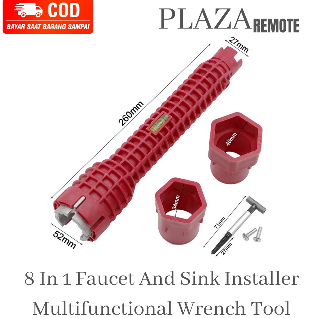 Faucet and Sink 8in1 Installer Kunci Pas Untuk Memasang Pipa Selang Kran Air Wastafel Kamar Mandi