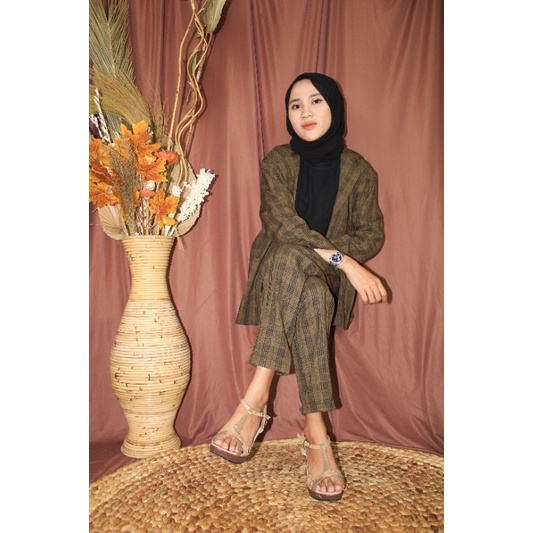 MIZU SET - Baju blazer setelan jas lucu dewasa semi woll perempuan cewe wanita ABG murah-8