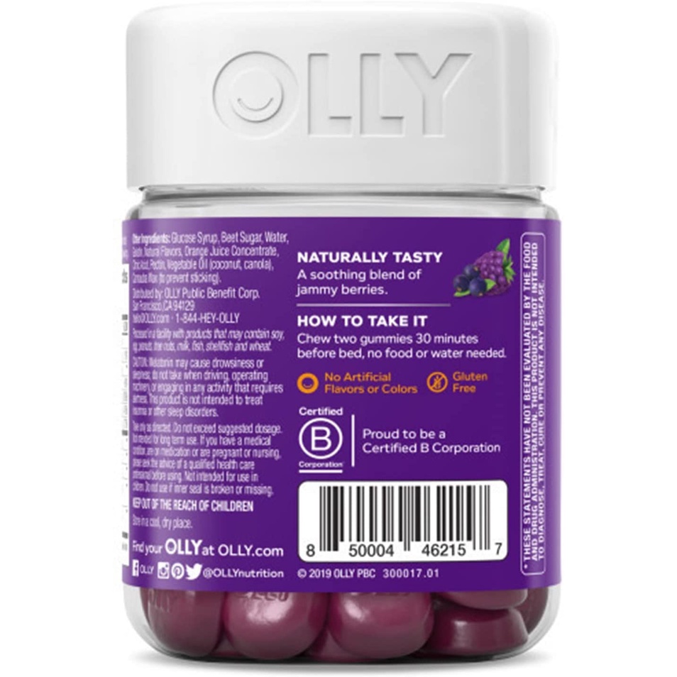 Olly Immunity Sleep with Elderberry Vitamin C Zinc Melatonin 3Mg