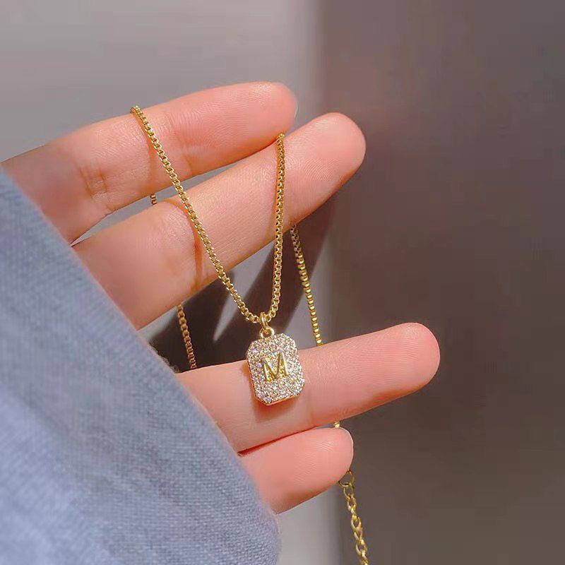 Kalung Titanium Mata Tanam Anti Luntur Gold Lapis Emas 24K