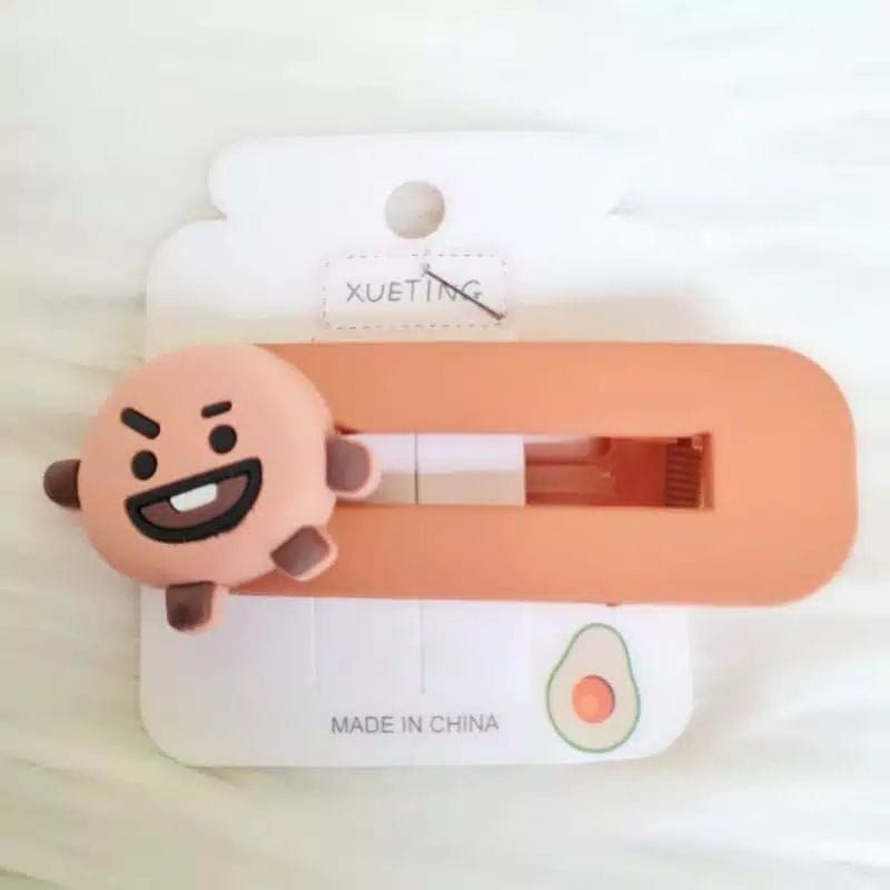 JG - Jepit Rambut Kotak Korea BTS Doff Premium Tebal  / BT21 Karakter Import Premium