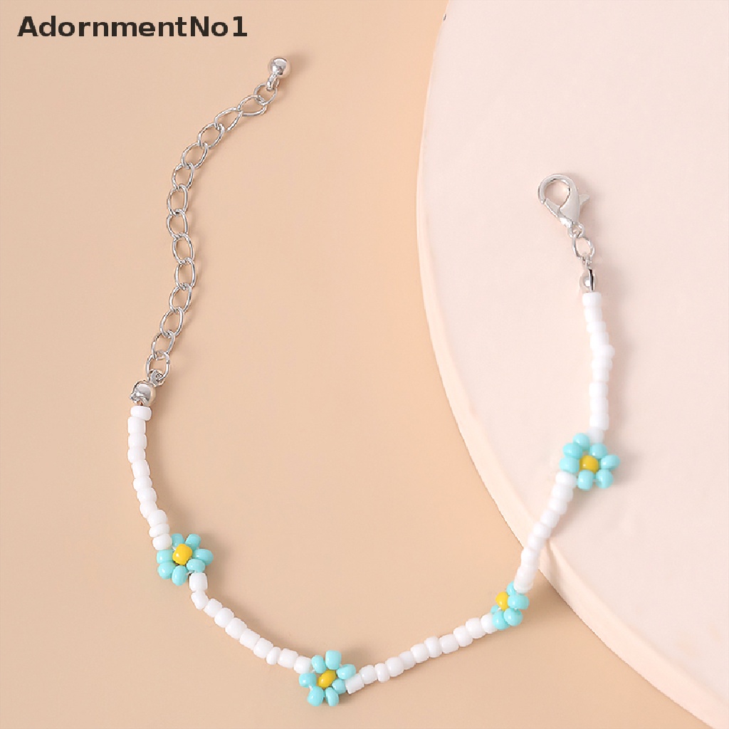 (AdornmentNo1) Gelang Bangle Manik Bunga Aster Handmade Gaya Boho Untuk Wanita