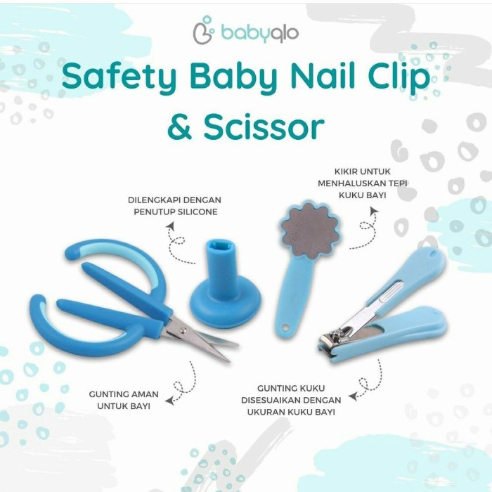BABYQLO Safety Baby Manicure Set Nail Clip Scissor Gunting Kuku Bayi