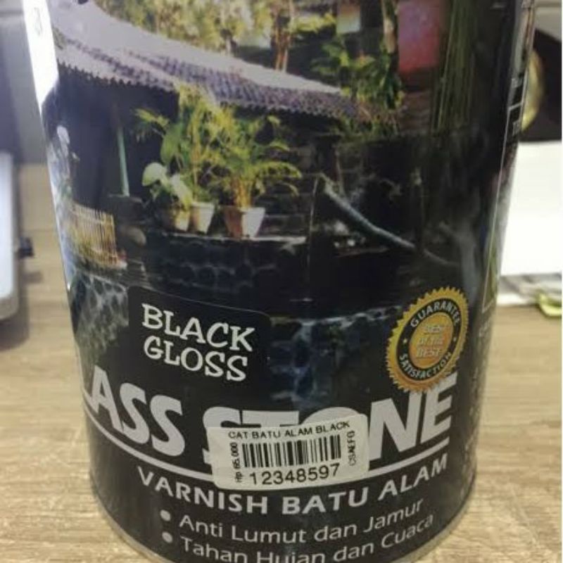 Coating Pelapis Cat Dinding Tembok Batu Alam Glass Stone Hitam Doff