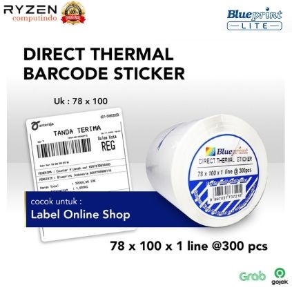 

Direct Thermal Sticker Label Online Shop BLUEPRINT 78x100 mm isi 300Pcs