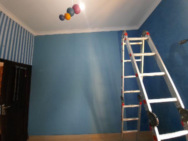 L001ls Wallpaper Sticker Ku - Biru 45cm X 9-10m Wallpaper Dinding