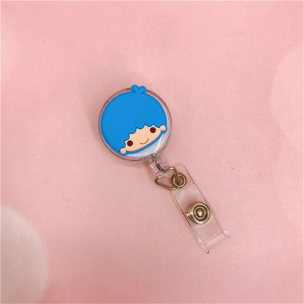 Lanfy Retractable Badge Reel Lucu Perlengkapan Kantor Name Tag Anime Kartun Card Holder Name Card Holder