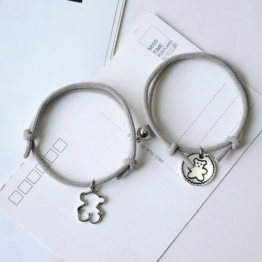 Gelang Couple Magnet Etnik Bead Tali Persahabatan Korean Style Fashion Import