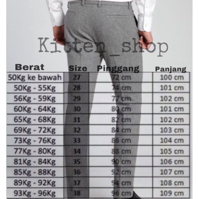 Celana panjang pria kerja bahan dasar kain wol model slimfit