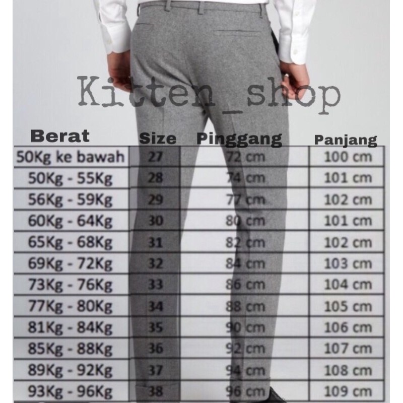 Celana Bahan Pria Kerja Kantor Slimfit Formal Bahan Dasar Kain