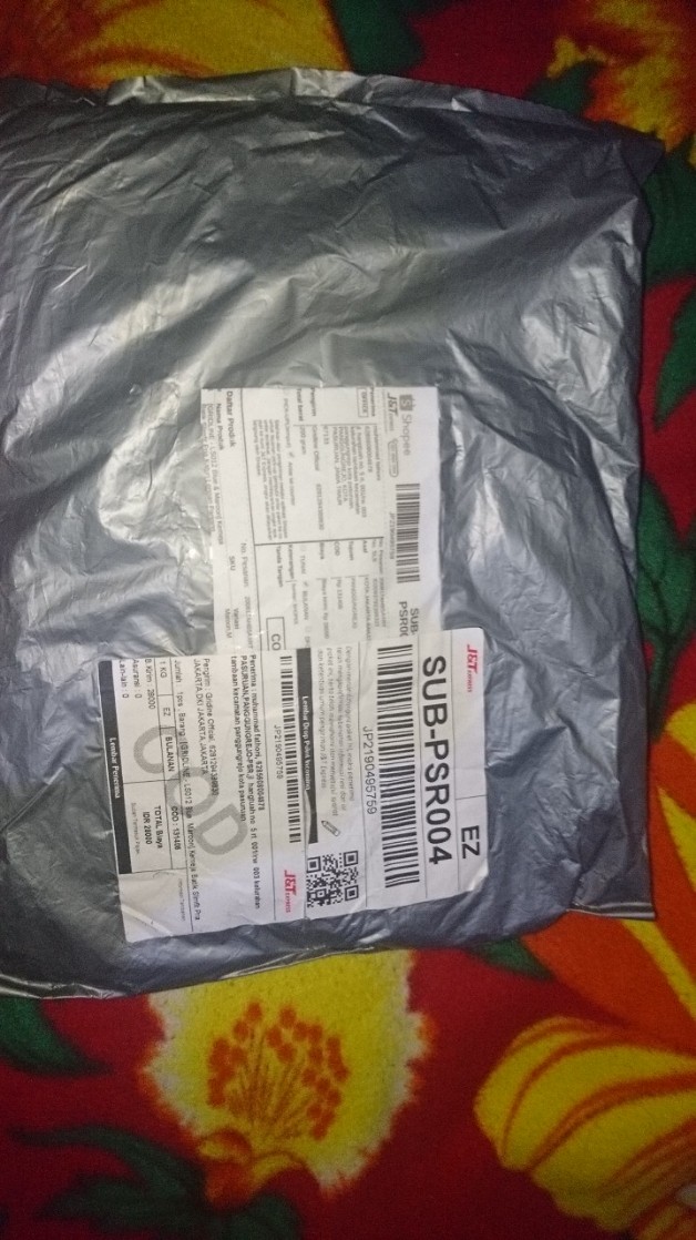 [gridline - Ls029 Blue & Maroon] Kemeja Batik Slimfit Pria Katun Lengan Panjang