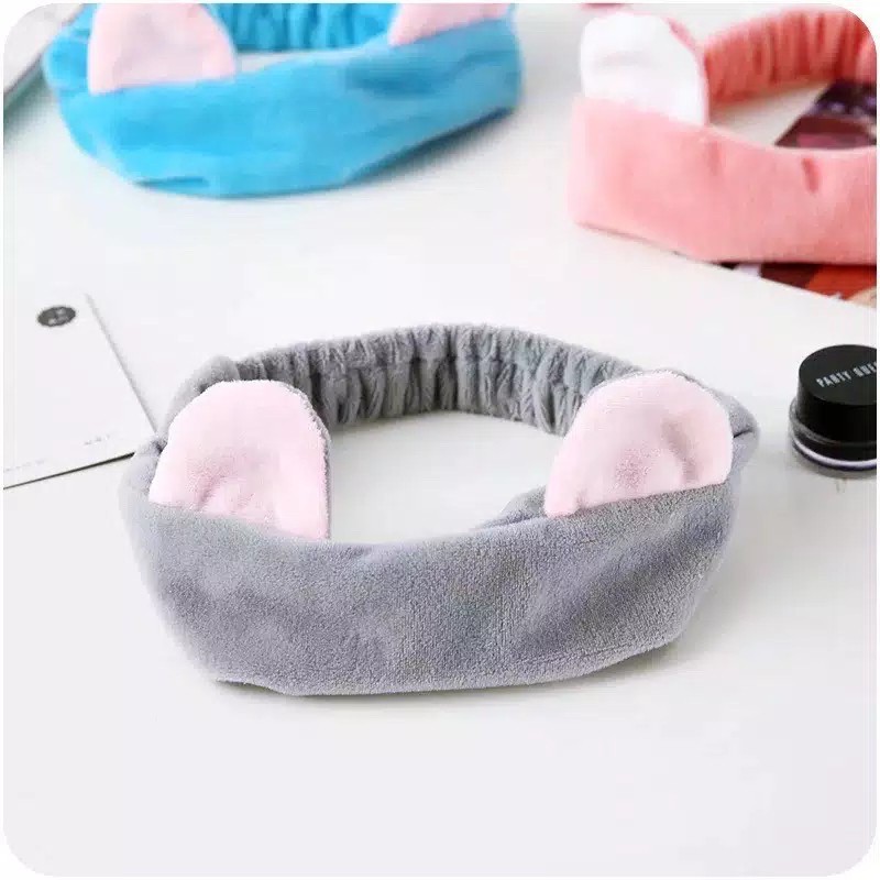 Bando handuk kuping kucing lucu / cute cat ears headband