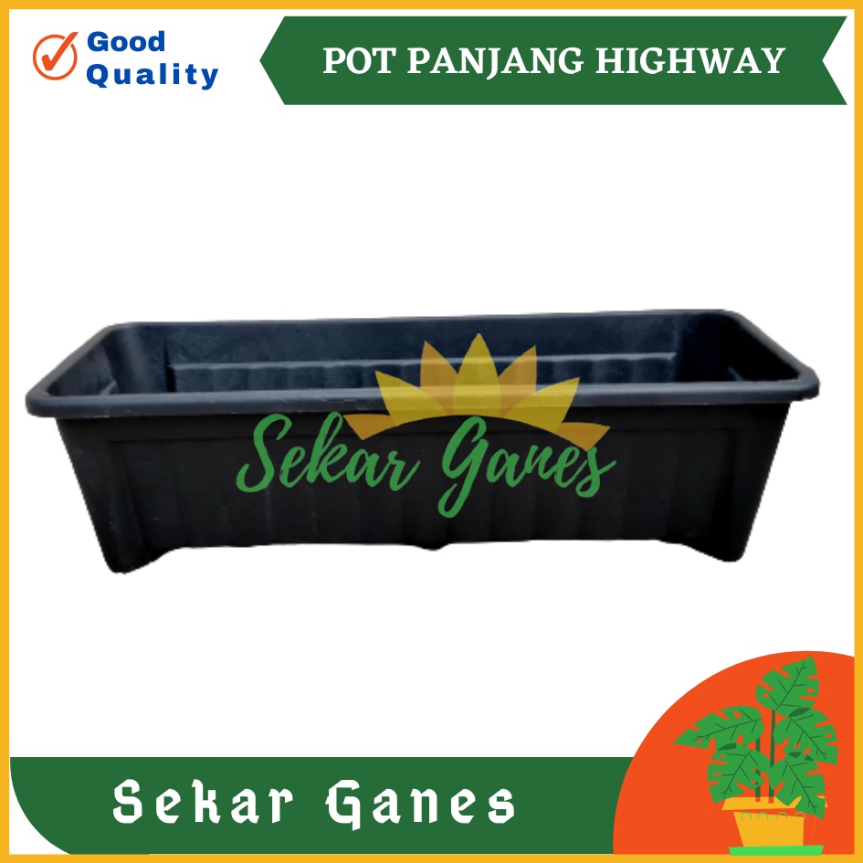 3 Pcs Pot Bunga Panjang Highway 55 Hitam Merah Bata Coklat Pot Bunga Segi Panjang 60 CM 50cm 70cm Pot Panjang Plastik Putih Murah Gantung - Pot Panjang 50