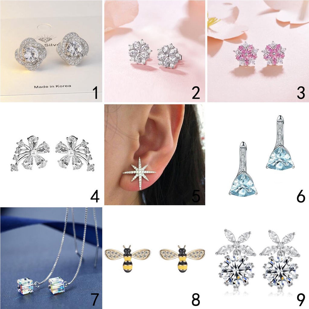 925 anting-anting perak murni, Busana sederhana, Anting-Anting wanita, Perhiasan Fashion Korea, Aksesoris telinga ED014