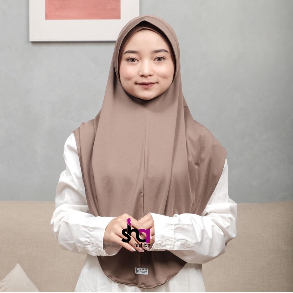 SHA - Jilbab Instan Khimar Jersey Pinguin Premium-1