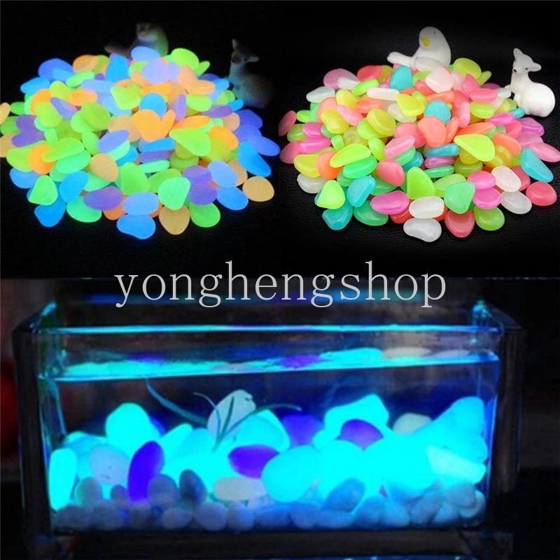 25pcs / set Batu Kerikil Glow In The Dark Untuk Dekorasi Taman / Akuarium