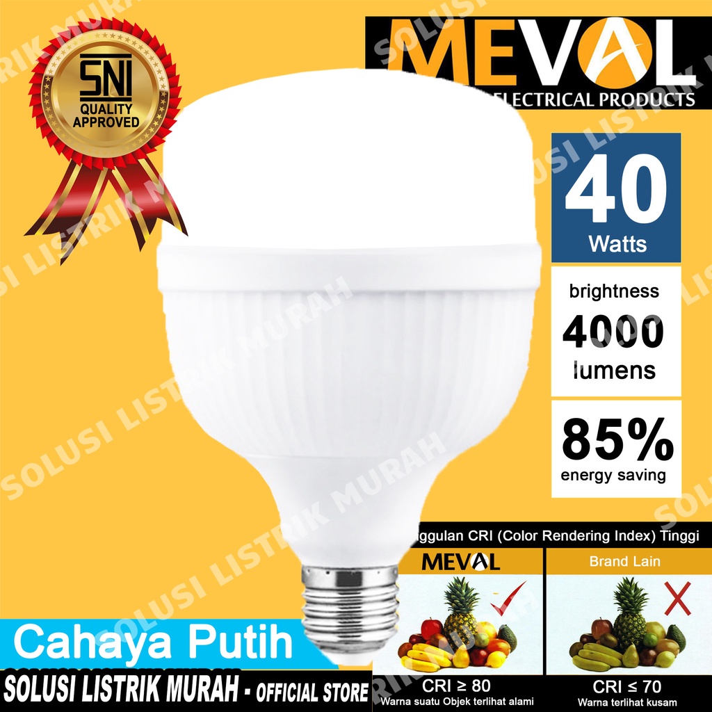 MEVAL Eco Lampu LED Kapsul 40W Putih