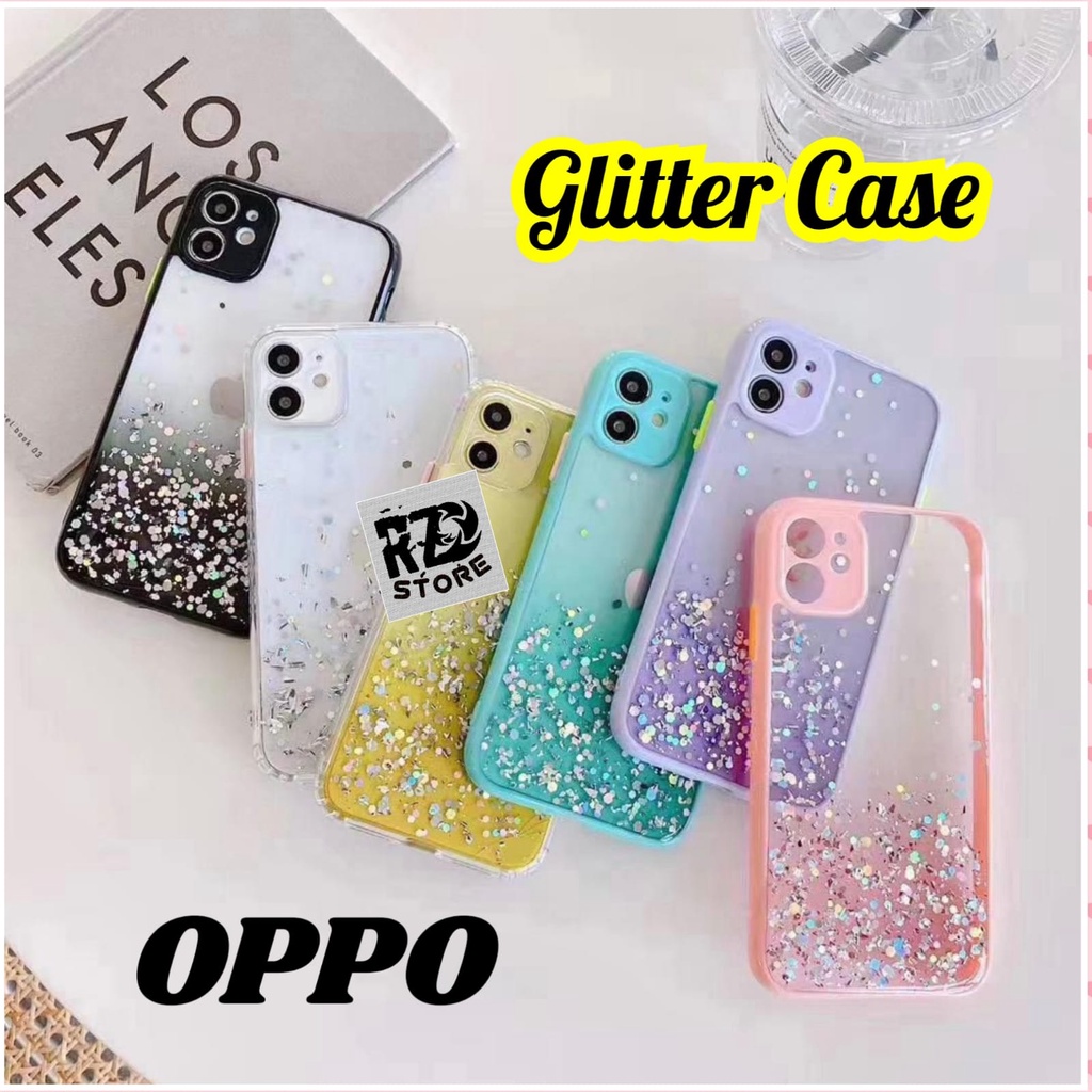 HARD CASE GLITTER OPPO A5S A12 A7 A11K A15 A15S A16 RENO 6 5G HARD CASE CASING KARAKTER CAS LUCU HAR