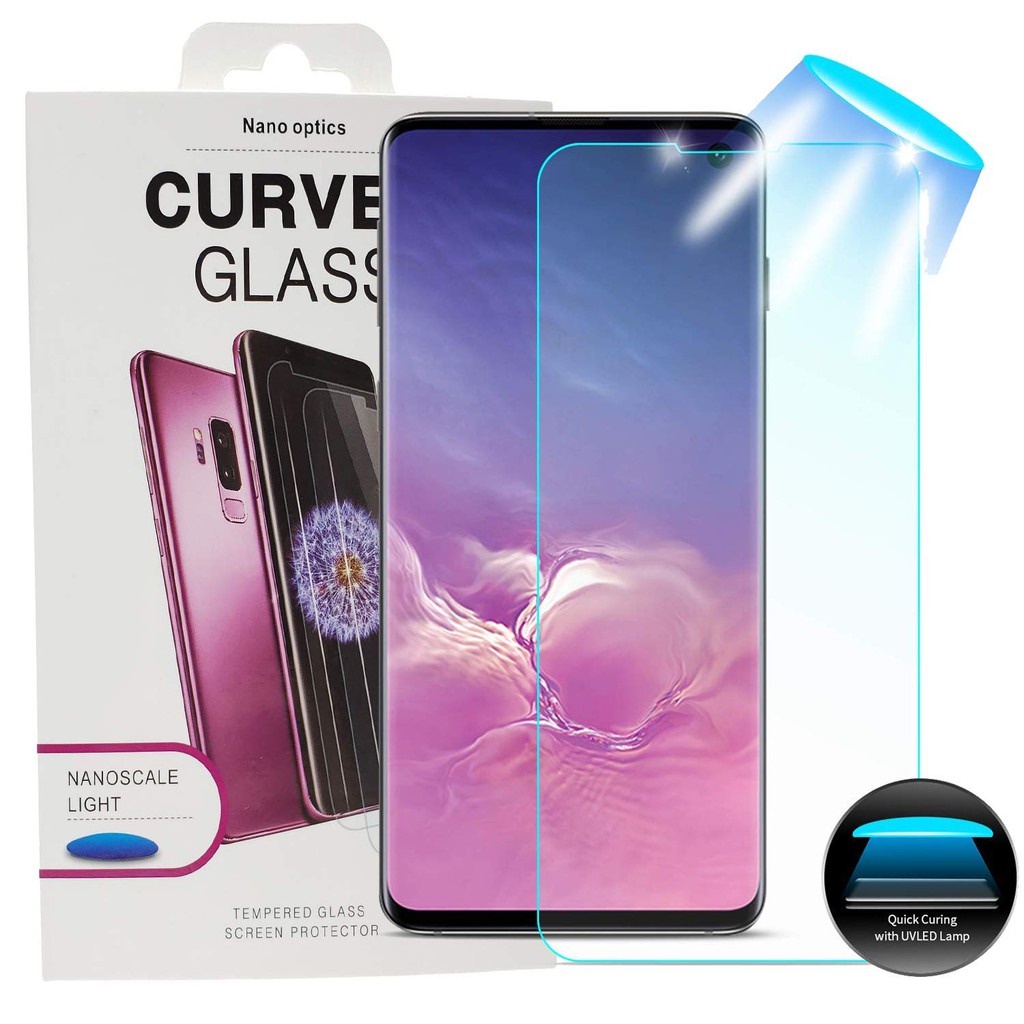 UV Glass Samsung Note 7 FE S20 Ultra Tempered Glass 3D Curve FULL SCREEN Nano UV FULL GLUE