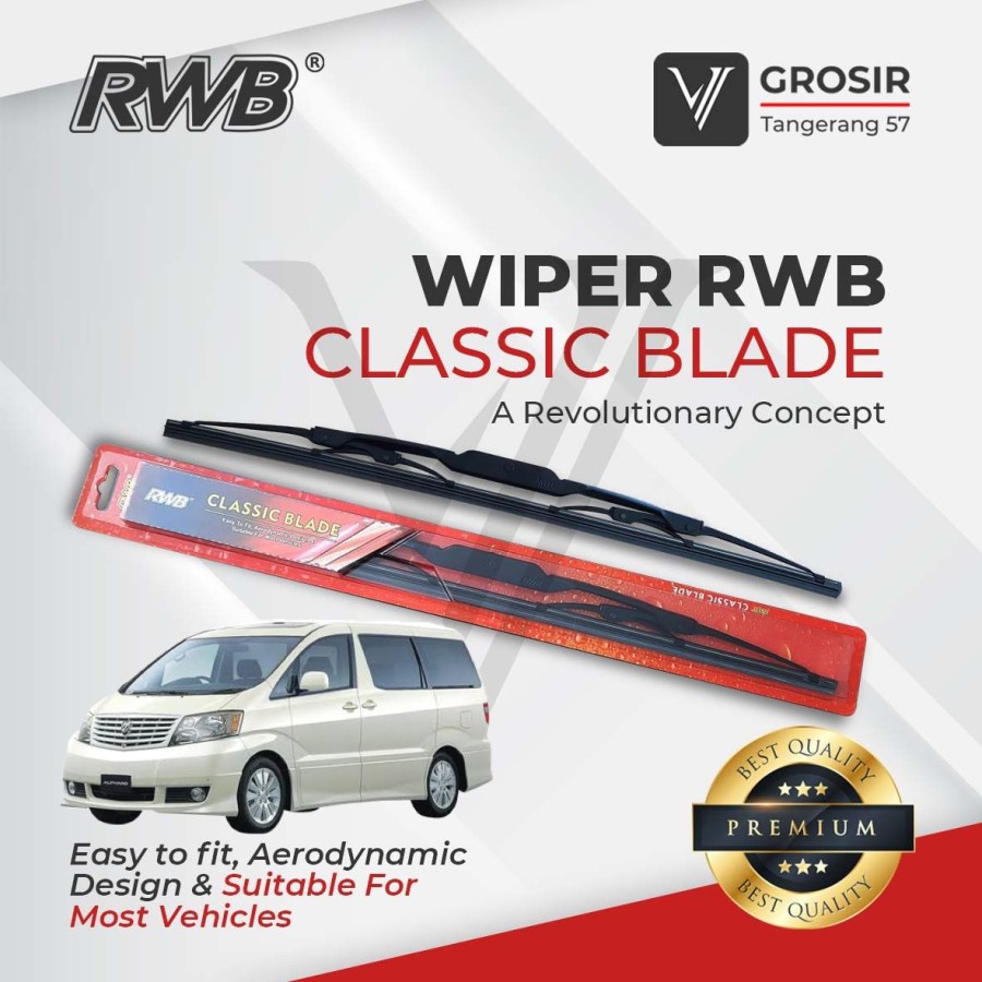 Wiper Alphard 2002-2007 Classic Blade 2 Pcs