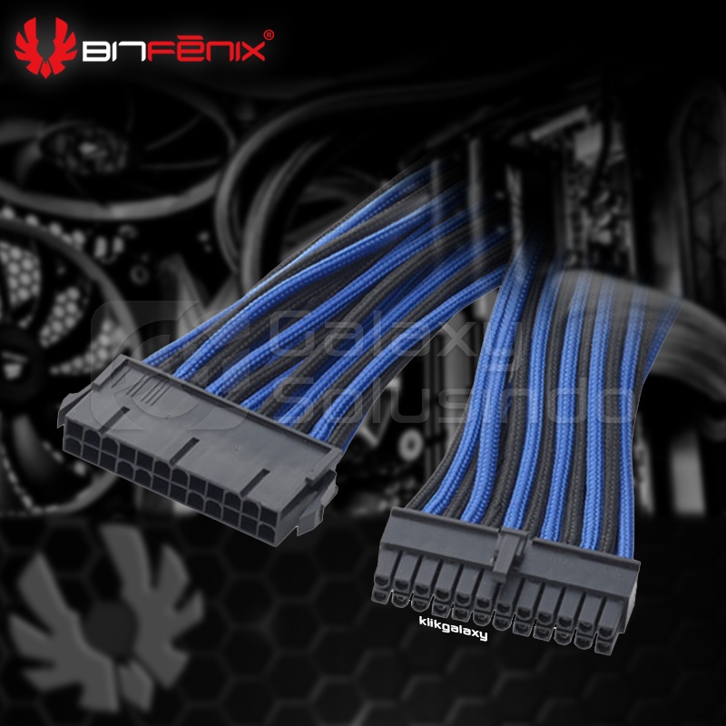 Bitfenix Alchemy ATX 24 pin Blue Black - sleeved cable