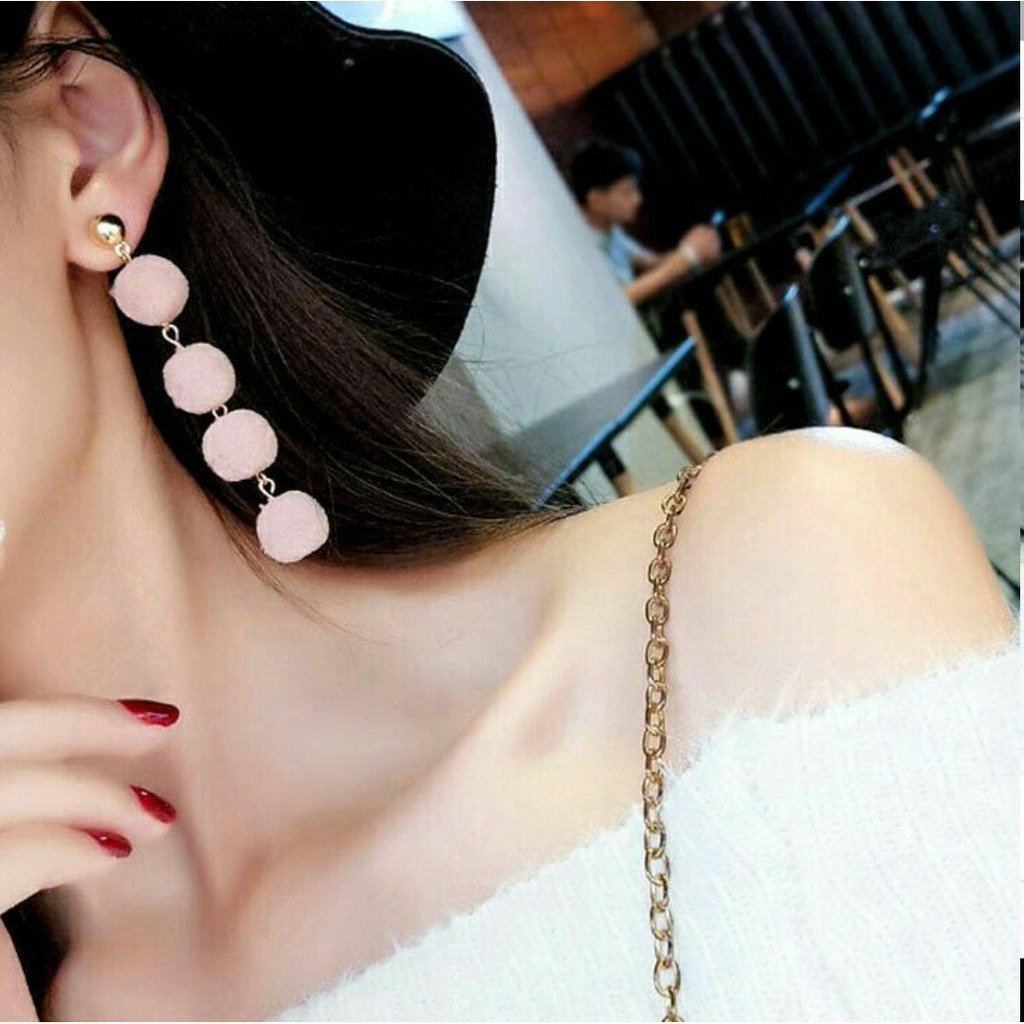 ANTING TUSUK WANITA KEKINIAN MODEL POMPOM BERTINGKAT # 203