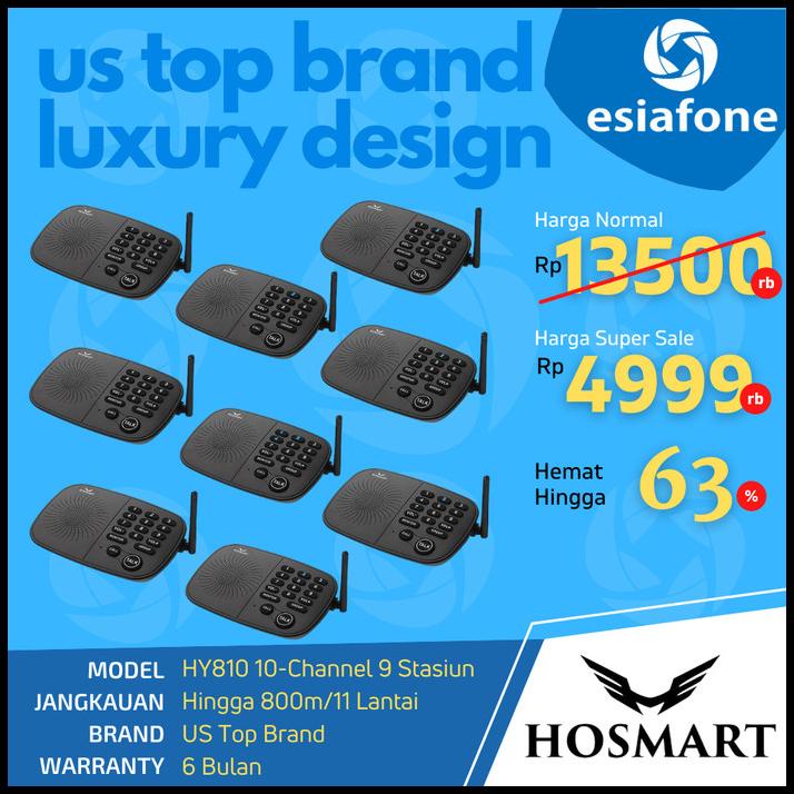 Hosmart Wireless Intercom Fm 10Ch Interkom Interphone Hy810 9 Stasiun