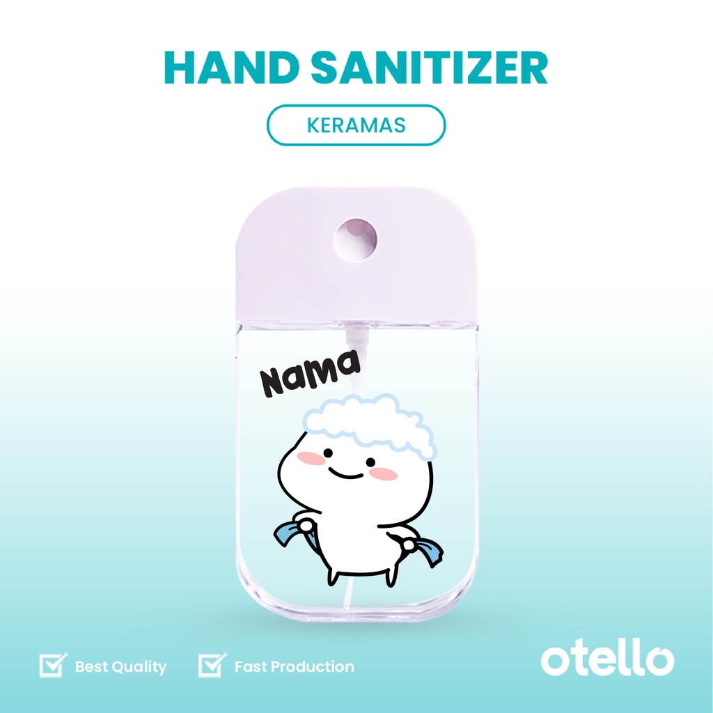 Otello - Custom Pocket Hand Sanitizer Pentol Nama Spray Botol Bottle 45 ML Karakter Lucu