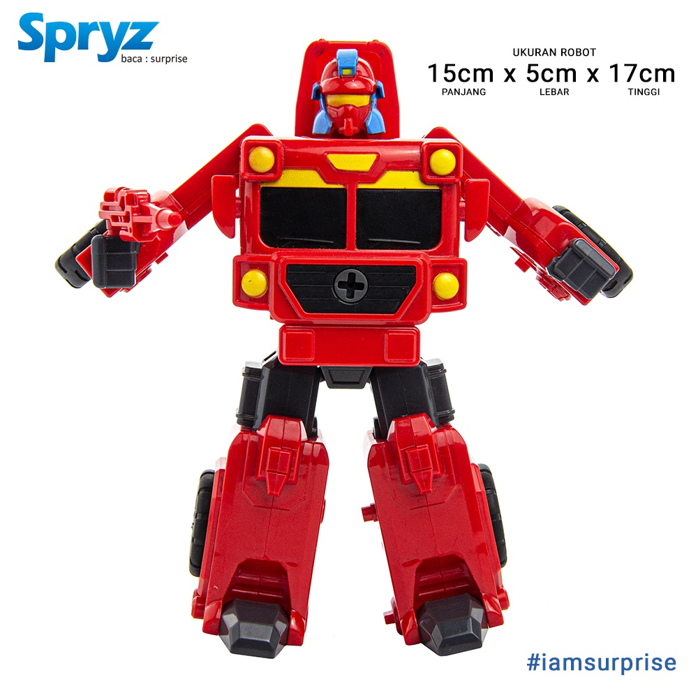 Spryz Revamp Robo Truck Red - Mainan Truk Robot Transformer DIY