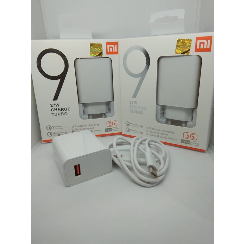 Mi 9 Charger Xiaomi mi 9 27Watt Charger Turbo Qualcomm Quick Charger Micro dan Type C