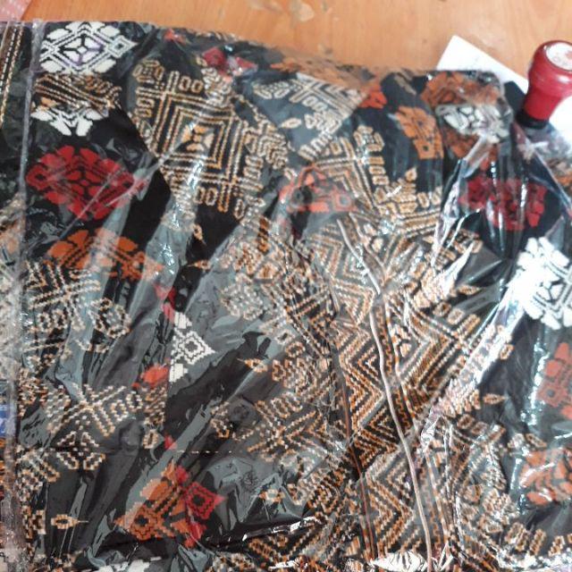 Kemeja Batik Panjang Motif Songket Toraja Hitam