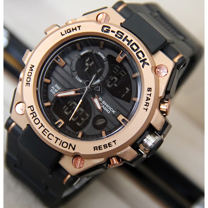 TERLARIS JAM TANGAN CASIO G SHOCK GST 8600 HITAM ROSEGOLD