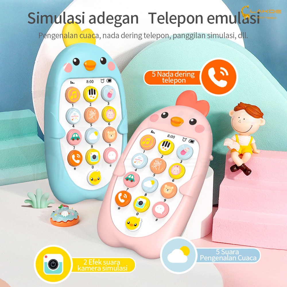 Lakoe Mainan Telepon Edukasi Anak Bayi Mainan hp anak bayi dgn musik dan lampu