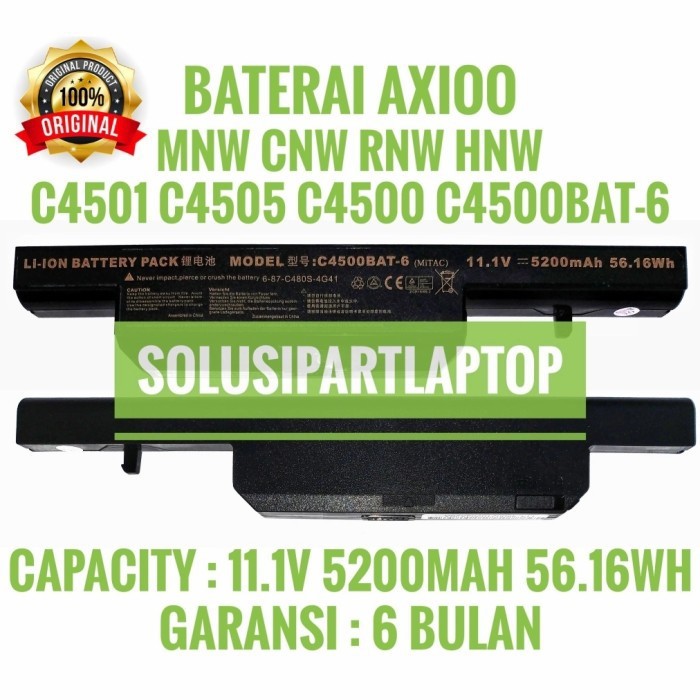 BATERAI AXIOO NEON  C4500BAT-6 C4500 C4500Q C4500 ORI