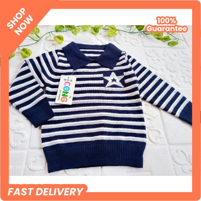 sweater kerah rajut import 1-4 tahun premium UNISEX / sweater rajut kerah anak cowok cewek import