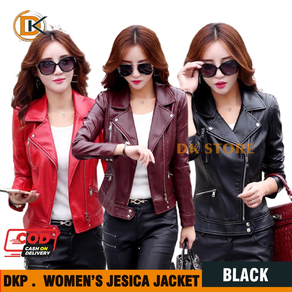 Jaket kulit Wanita style korea