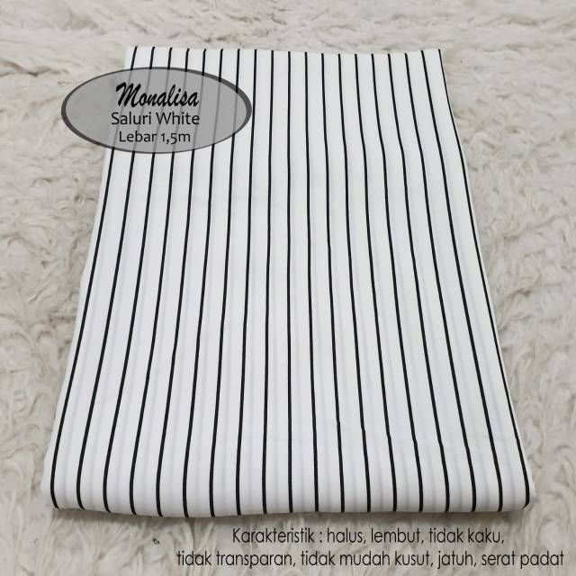 KAIN MONALISA SALURI WHITE (HARGA PER 0,5 METER)