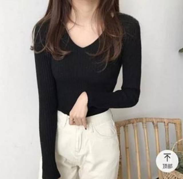 Vneck Rajut Lengan Panjang BG9