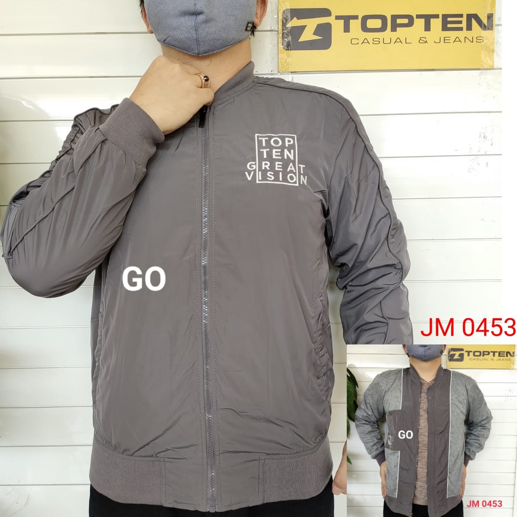 gof TC TOPTEN JAKET PARASUT Cowok Casual Jaket Pria Tebal Cowok Jaket Polos