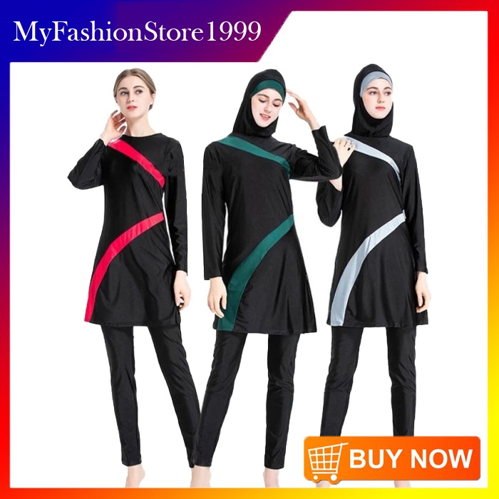 BAJU RENANG MUSLIM WANITA SETELAN DEWASA POLOS