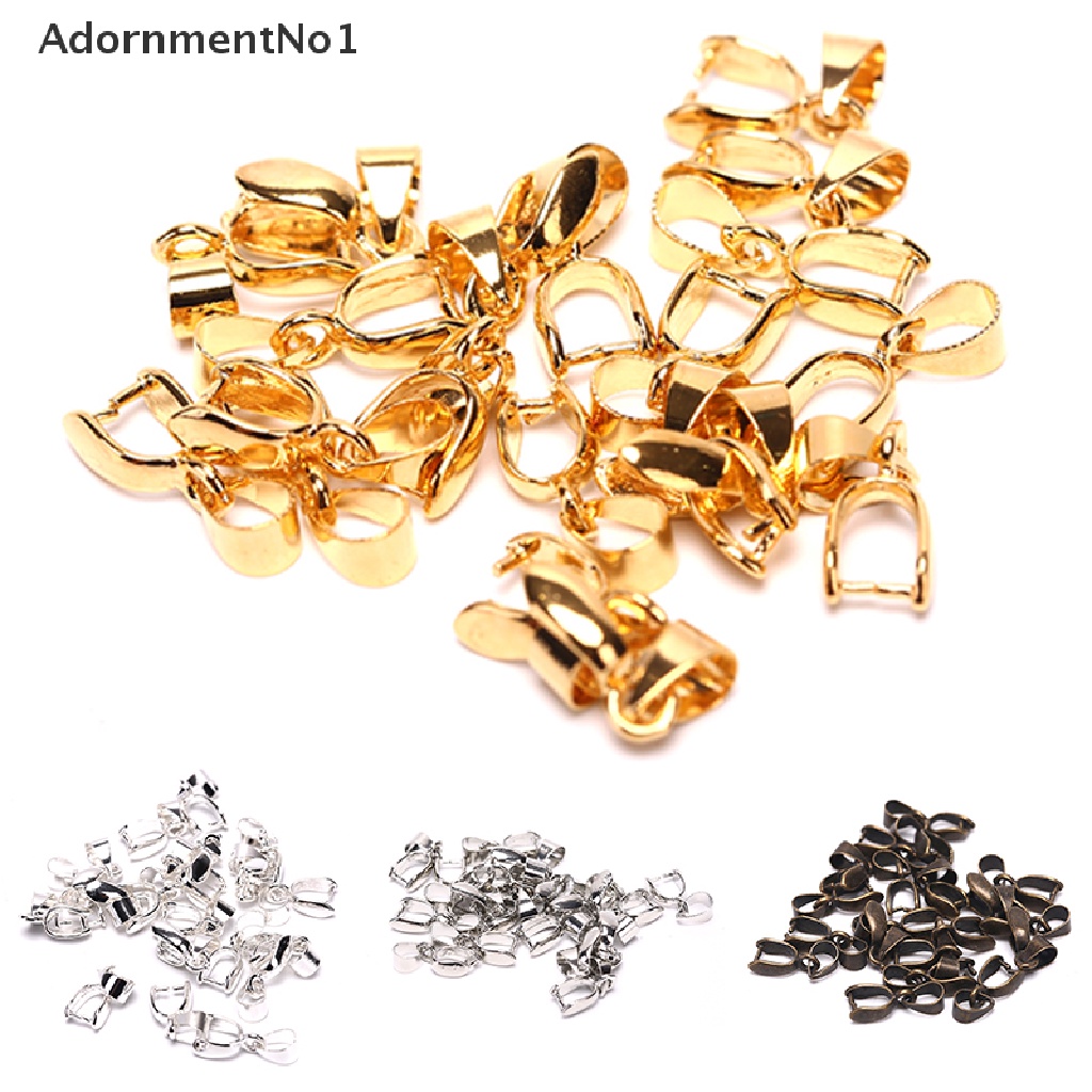 (AdornmentNo1) 20pcs / Set Klip / Jepit Konektor Liontin Warna Silver / Perunggu / Gold Untuk Perhiasan